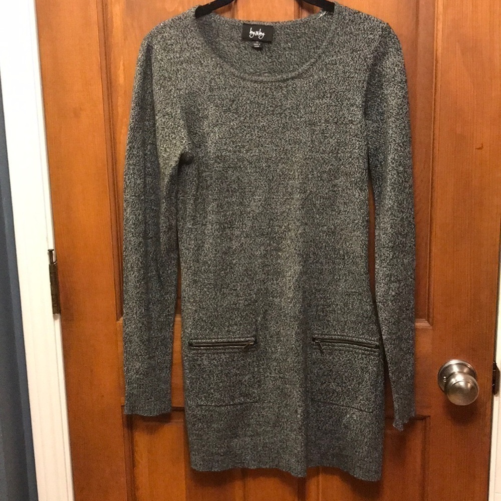BY & By Gray Acrylic Sweater Dress Size Medium